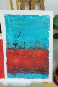 "Feliz Cumple de 50 años" - Acrílico en papel Canson 180gr tamaño A2