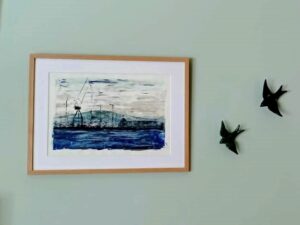 "Regalo de cumpleaños" - Acrílico sobre papel